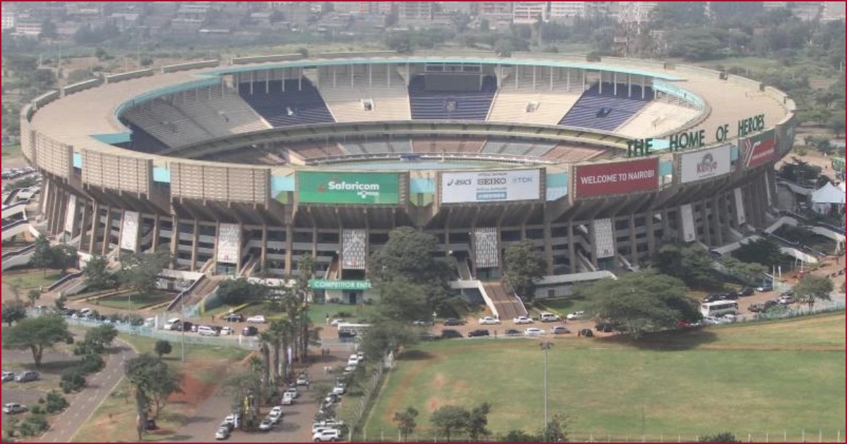 An aerial file image of Kasarani Stadium, Nairobi.
